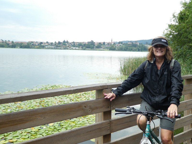 Bike ride around Lake Comabbio, Italy