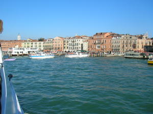 Arriving to Venice by water taxi