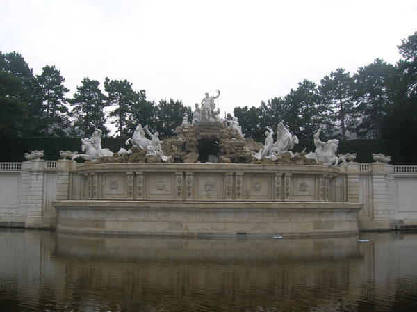 Palace fountain in back