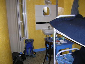 Our hostel in Paris, view from the door
