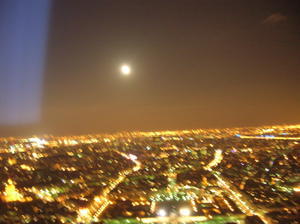 Blurry picture from on top the Eiffel Tower