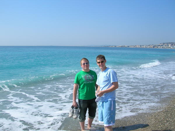 Ari and Tyler testing out the Mediterranean