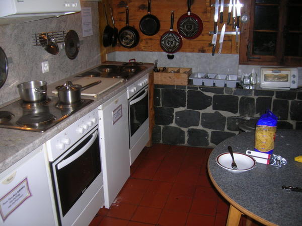 half the kitchen in the hostel