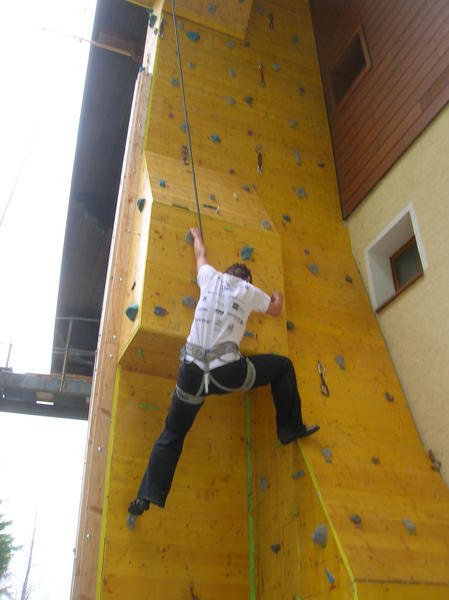 Monica on the climbing wall