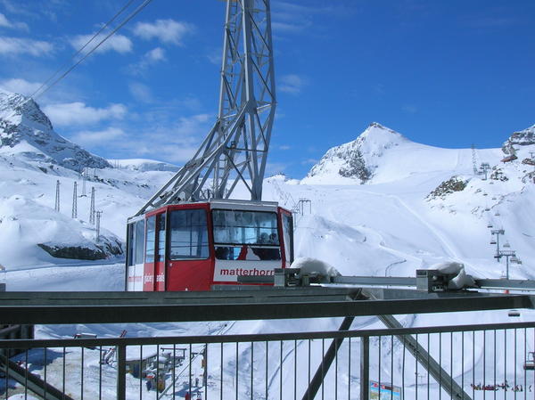 The gondola up the Klein Matterhorn, holds about 70 people