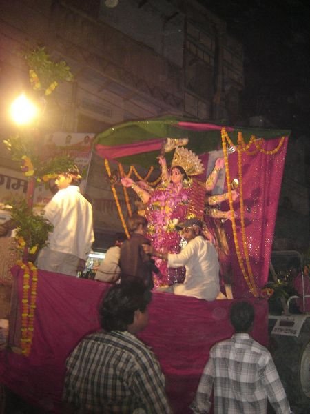 One of the Durga statues that was offered in the ganga