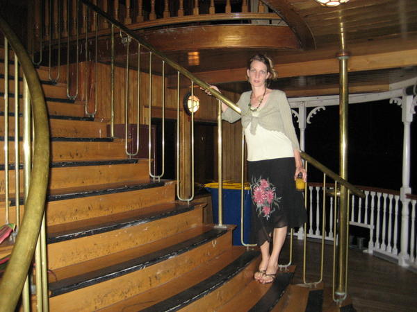 Posing on the staircase
