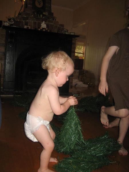 Helping put up the Tree
