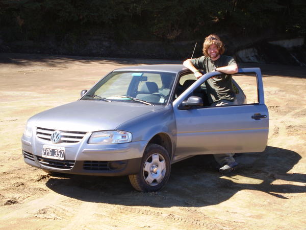 Simon and our VW Gol (that's a Polo to you and me)