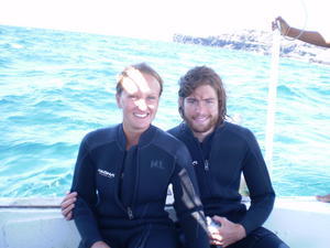 Us in our sexy wetsuits!