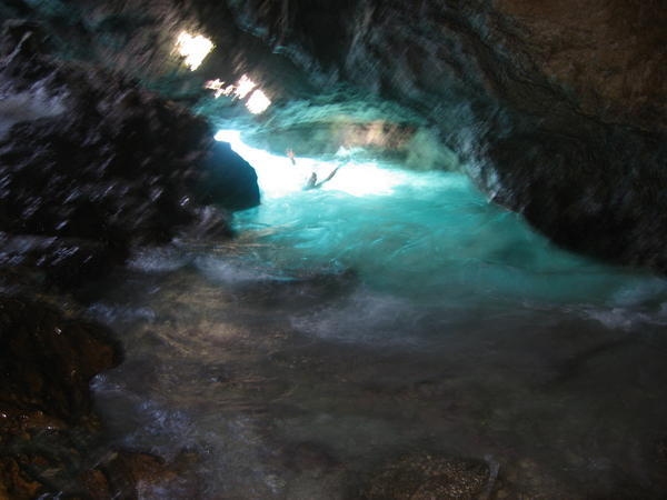 Swimming in the caves
