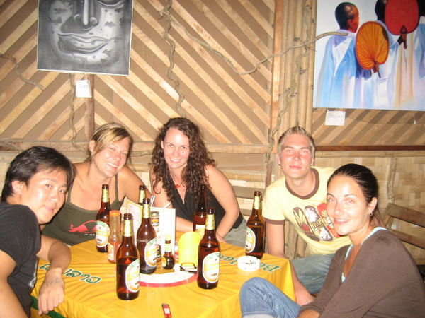 Out for Beerlao after hard day of tubing
