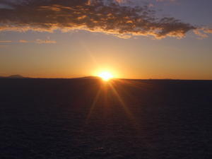 Amazing sunrise on the Salar