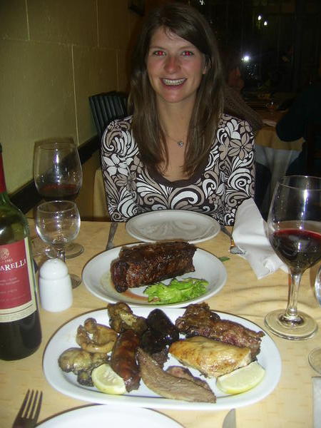 Bex with a plate of meat