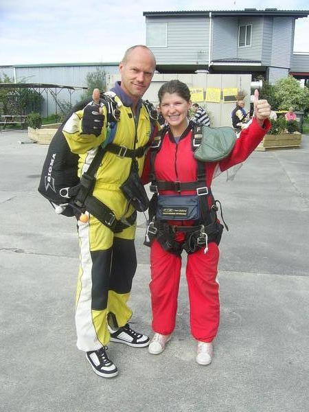 Bex and Albert (instructor) before take off