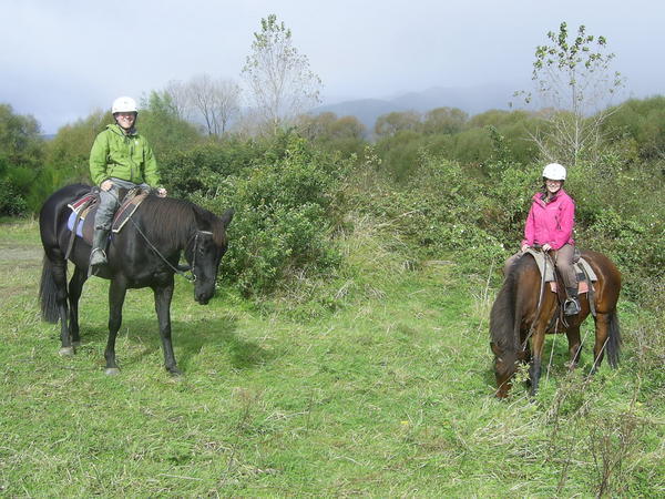 Dom and Bex on their horses