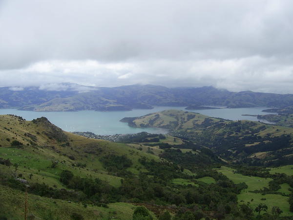 Banks Peninsula during a rare clear patch