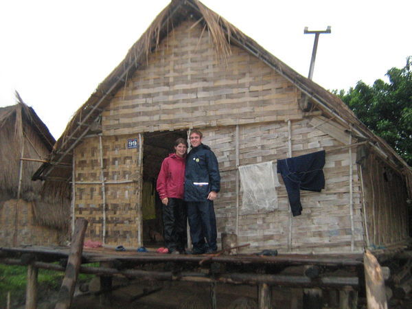 Us outside a local house on stilts 
