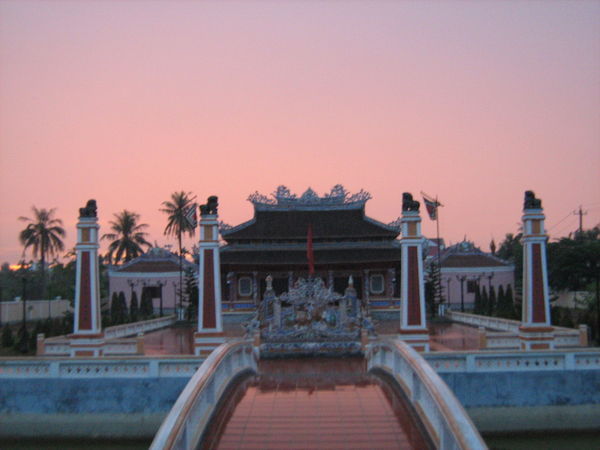 Chinese temple at sunset
