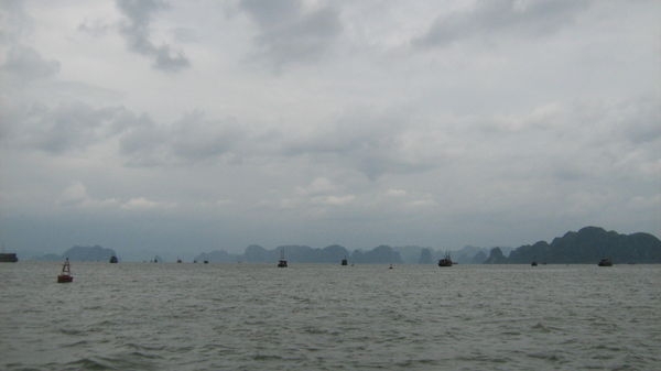 Overcrowded with boats