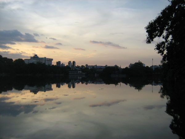 Sunset at Hoan Kiem lake