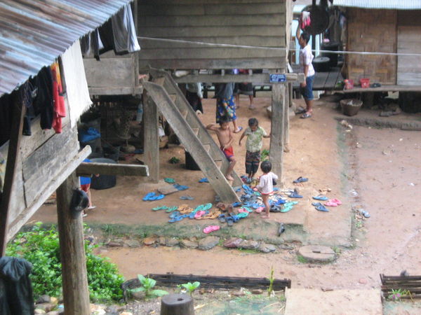 Count the flip flops abandoned whilst the village meets