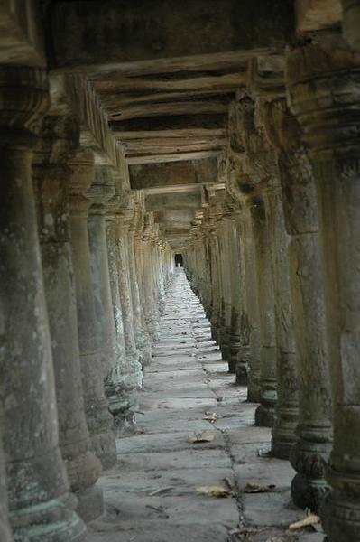 Under the walkway to the temple
