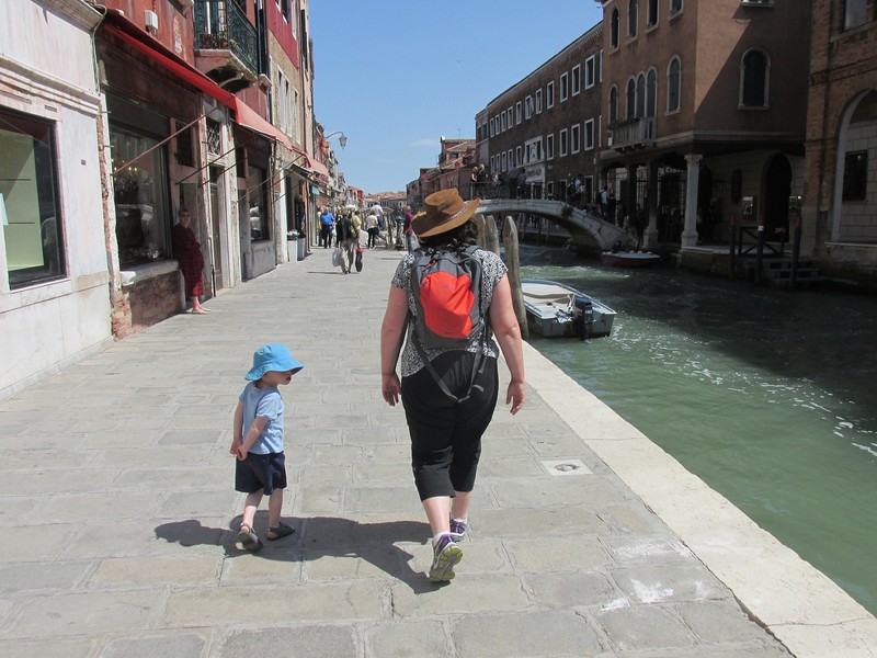 Strolling Alongside a Canal on Murano.