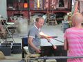 Hot work at the Murano Glass workshop.