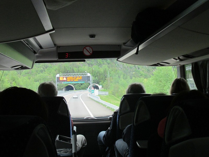 Approaching a tunnel on the bus trip to Villach.