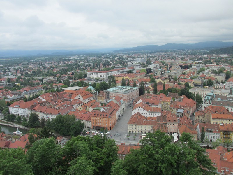 Looking over Ljubljana from the  top.