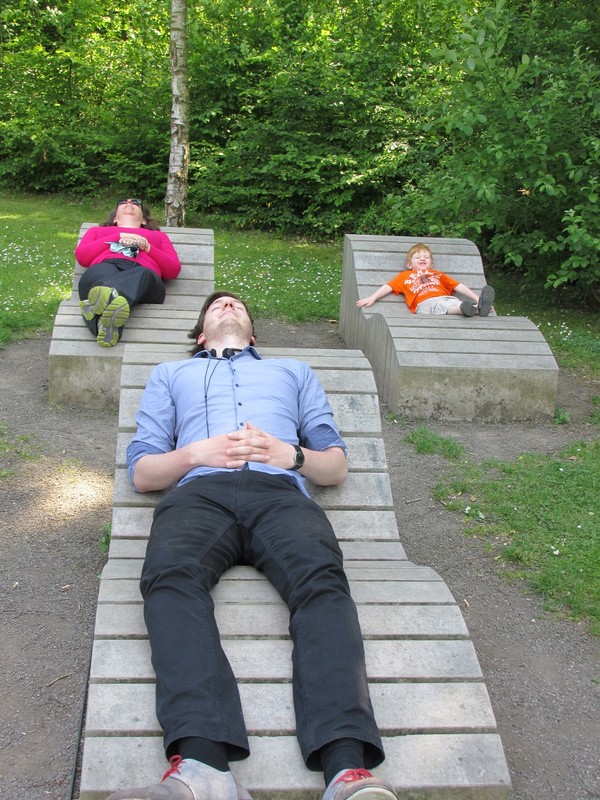 Nap time at the Neanderthal Museum park.