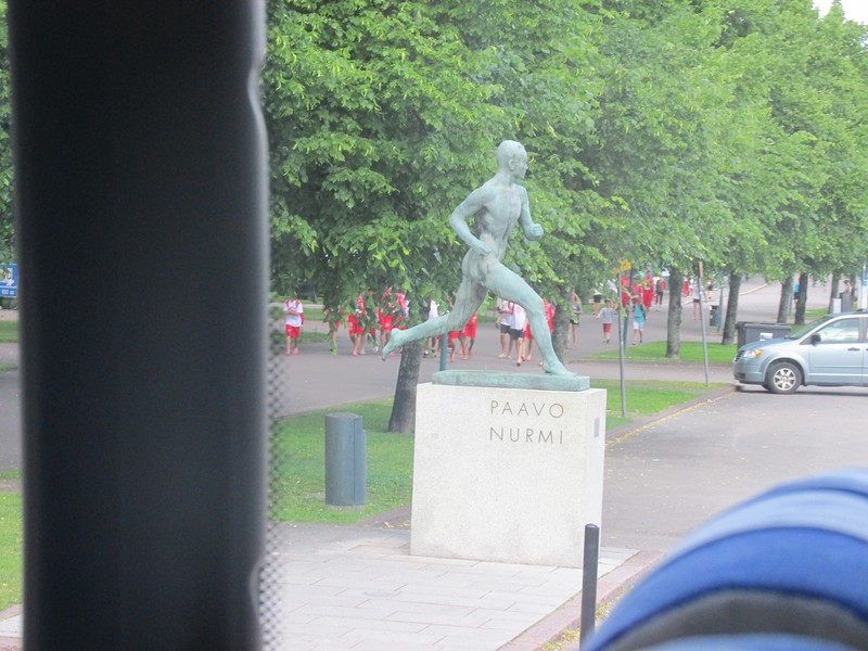Outside the Olympic Stadium is this statue of Finland's most famous athlete.