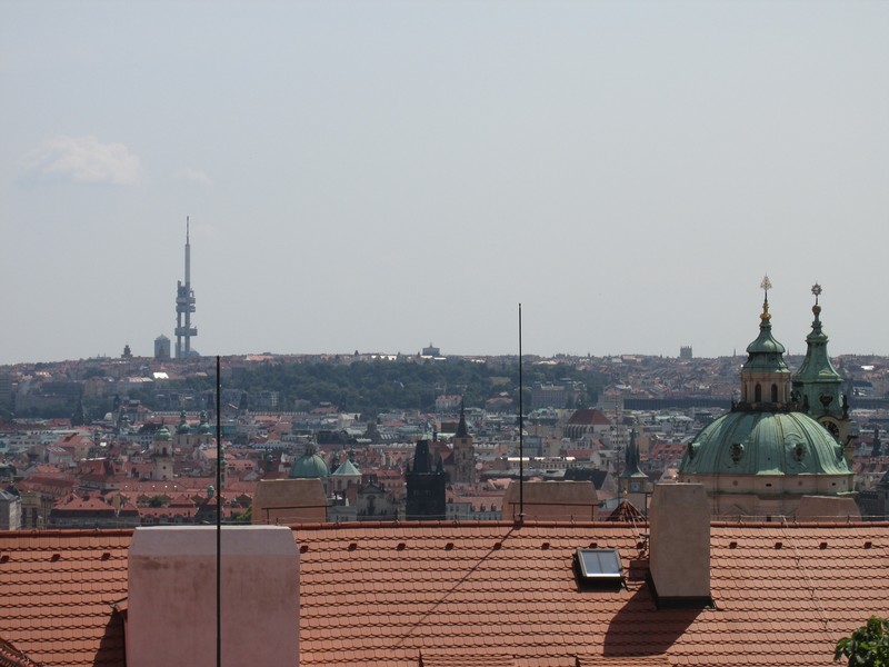 A view of Prague from the top of the stairs leading to the castle.