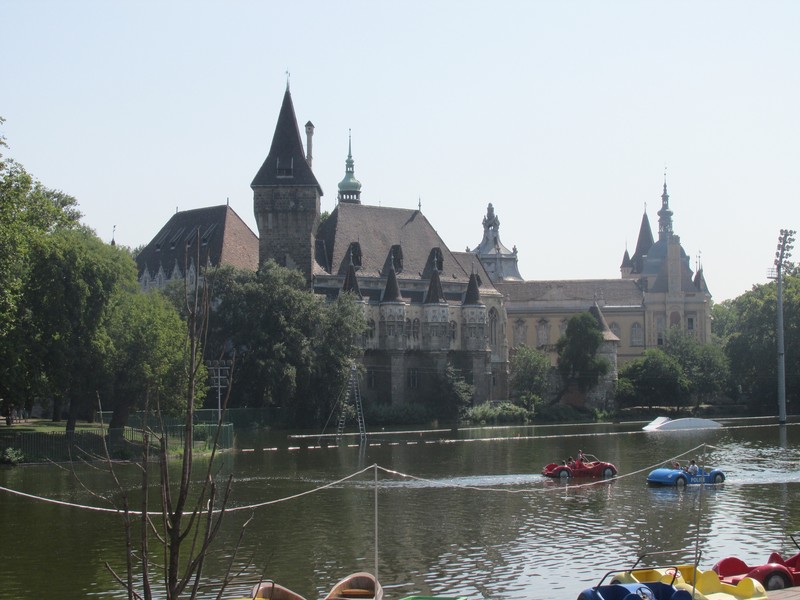 Pedal Boats and the Castle at Budapest City Park.