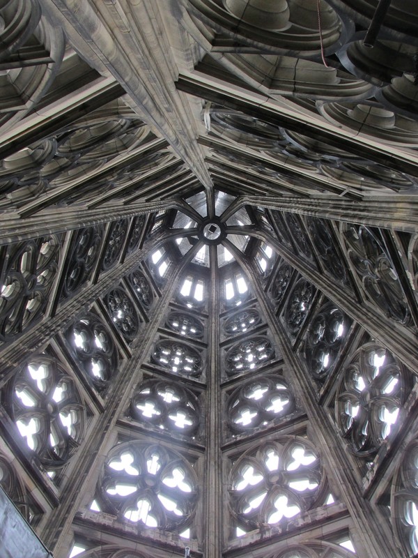 Looking up from the belfry.