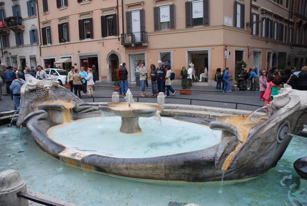 Fountain at the bottom of the Spanish Steps