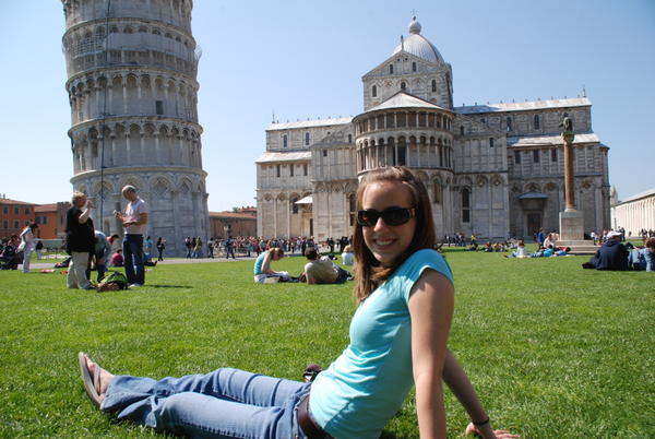 Betsy at the Leaning Tower of Pisa