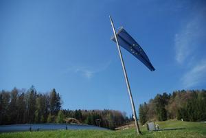 EU flag near the toboganning hill