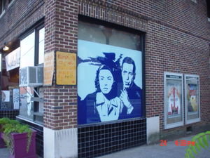 Ingrid & Bogie mural on the side of the Nick Theatre (I LOVE CASABLANCA)
