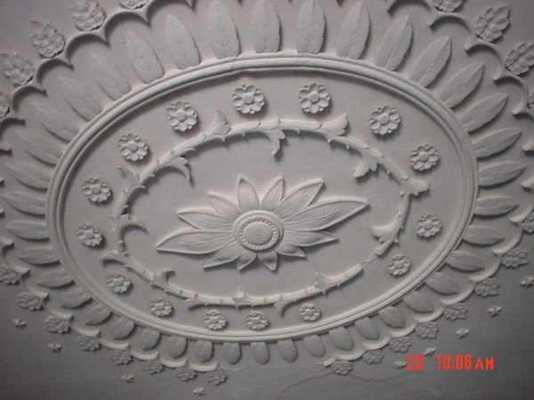Intricate plaster ceilings carved by hand