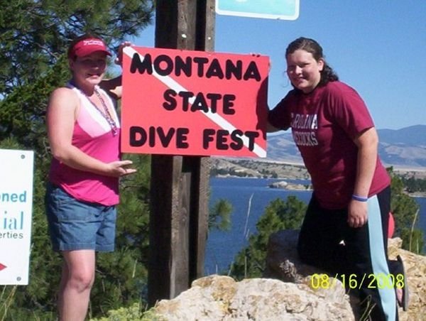 Mandi and I by the sign :)