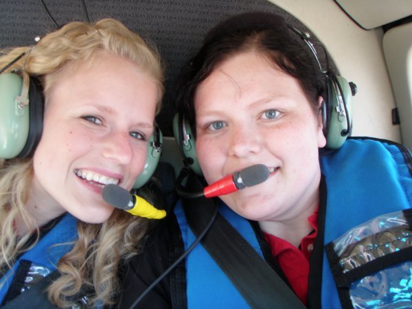 Jessica and I in the cockpit