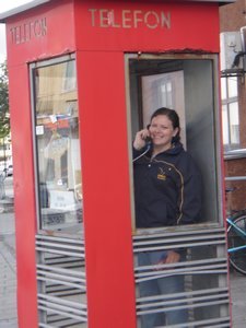 Me, playing in the phonebooth.