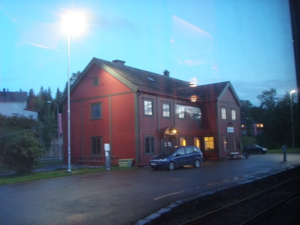 Train station at the stop