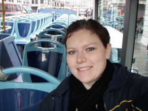 Me on the top of the double decker bus