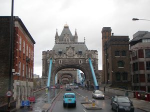 Going over the Tower Bridge