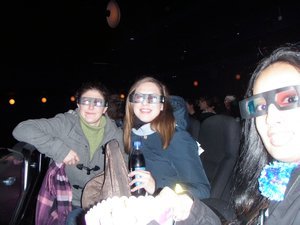 Shirley, Libby, and Eugenia with their 3D glasses