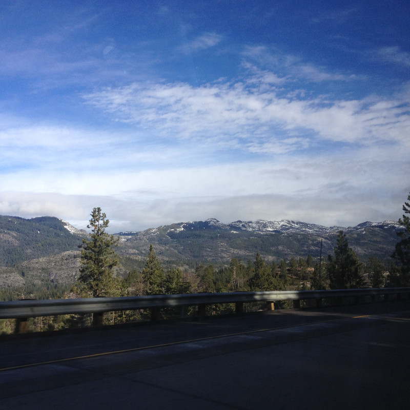 View from the car while going to Lake Tahoe