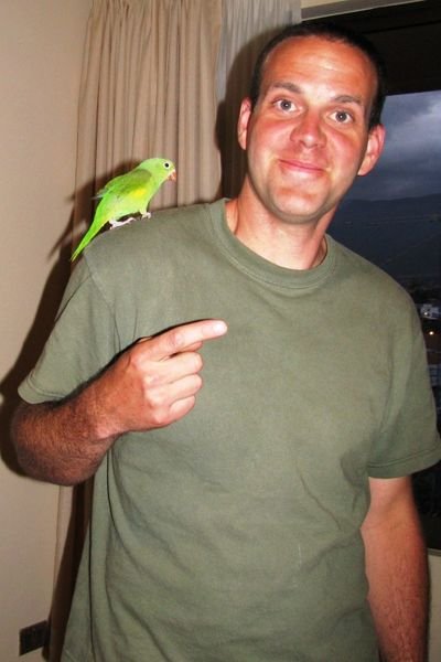 Dave & our friend's parrot